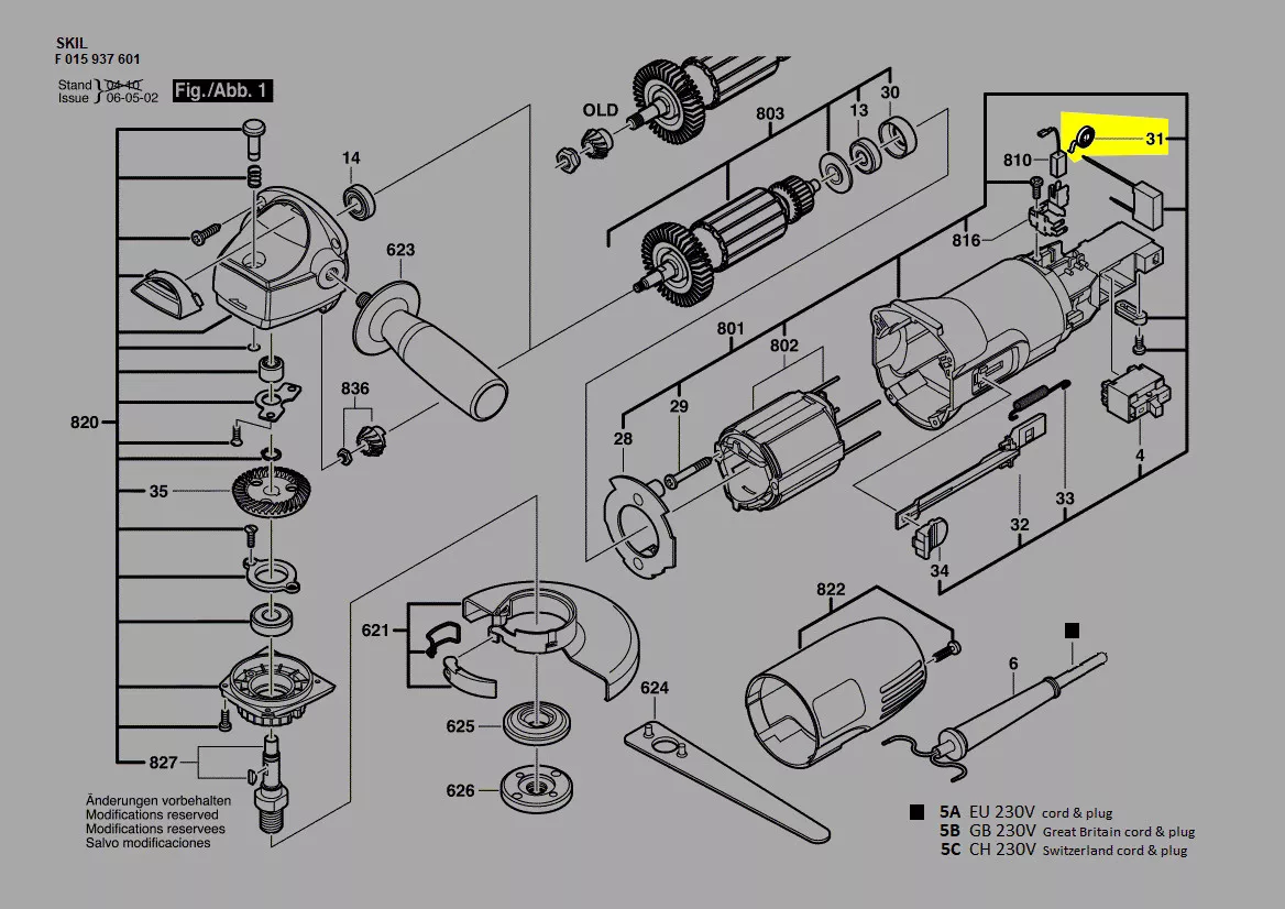 ressort balais charbon réf. 2610394098 Skil